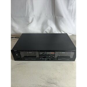 Yamaha Natural Sound Stereo Double Cassette Deck KX-W302U Powers On. Untested